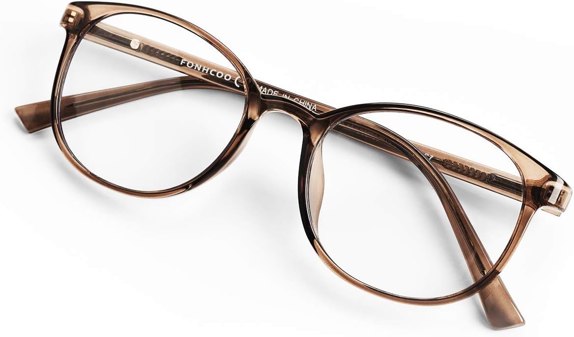 Ochrona i styl: TR90 Okulary blokujące niebieskie światło dla kobiet i mężczyzn, okrągłe okulary komputerowe (kawa)